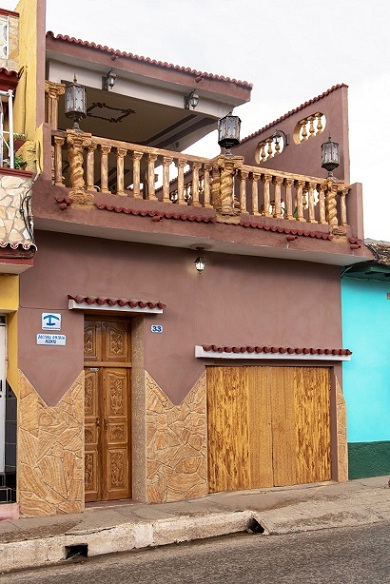 'House front' Casas particulares are an alternative to hotels in Cuba.